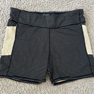 Carve Black and Cream Striped Women's Athletic Shorts